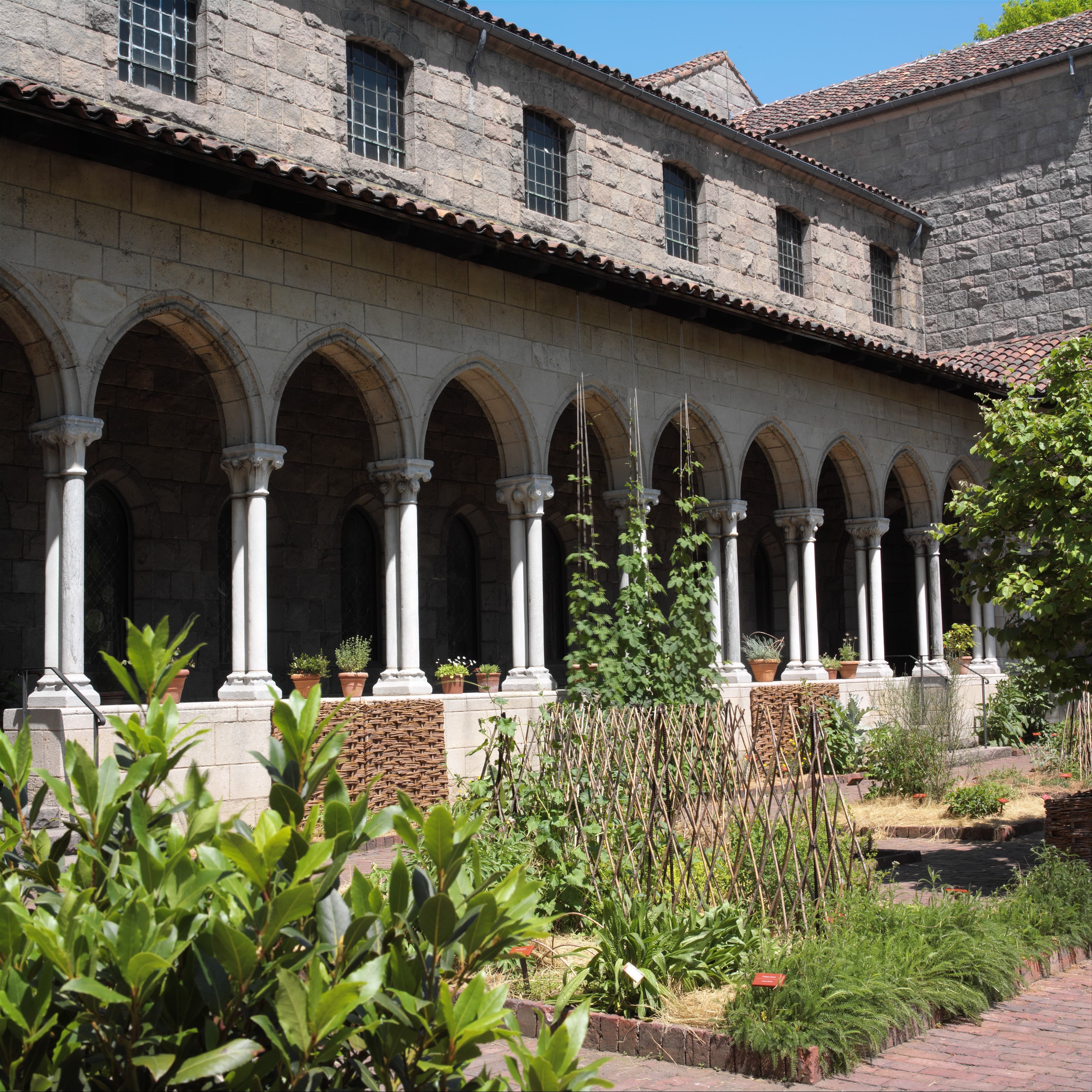 French cloister courtyard
